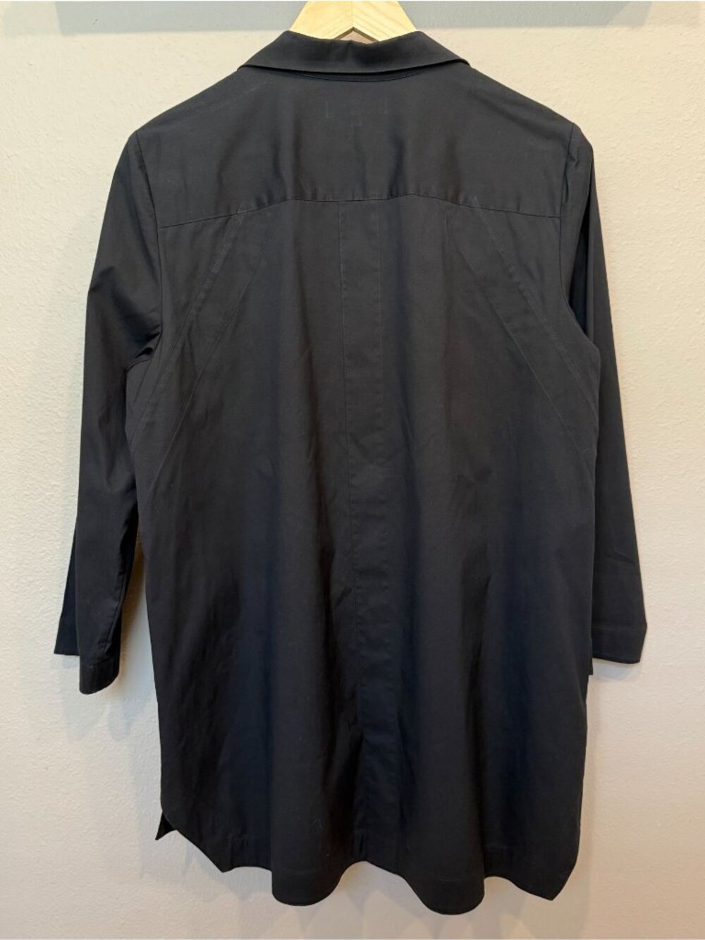 Lafayette 148 Women's Collared Button Up Shirt Large Black Career Workwear - Picture 2 of 8